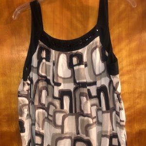 Black & White blouse tank